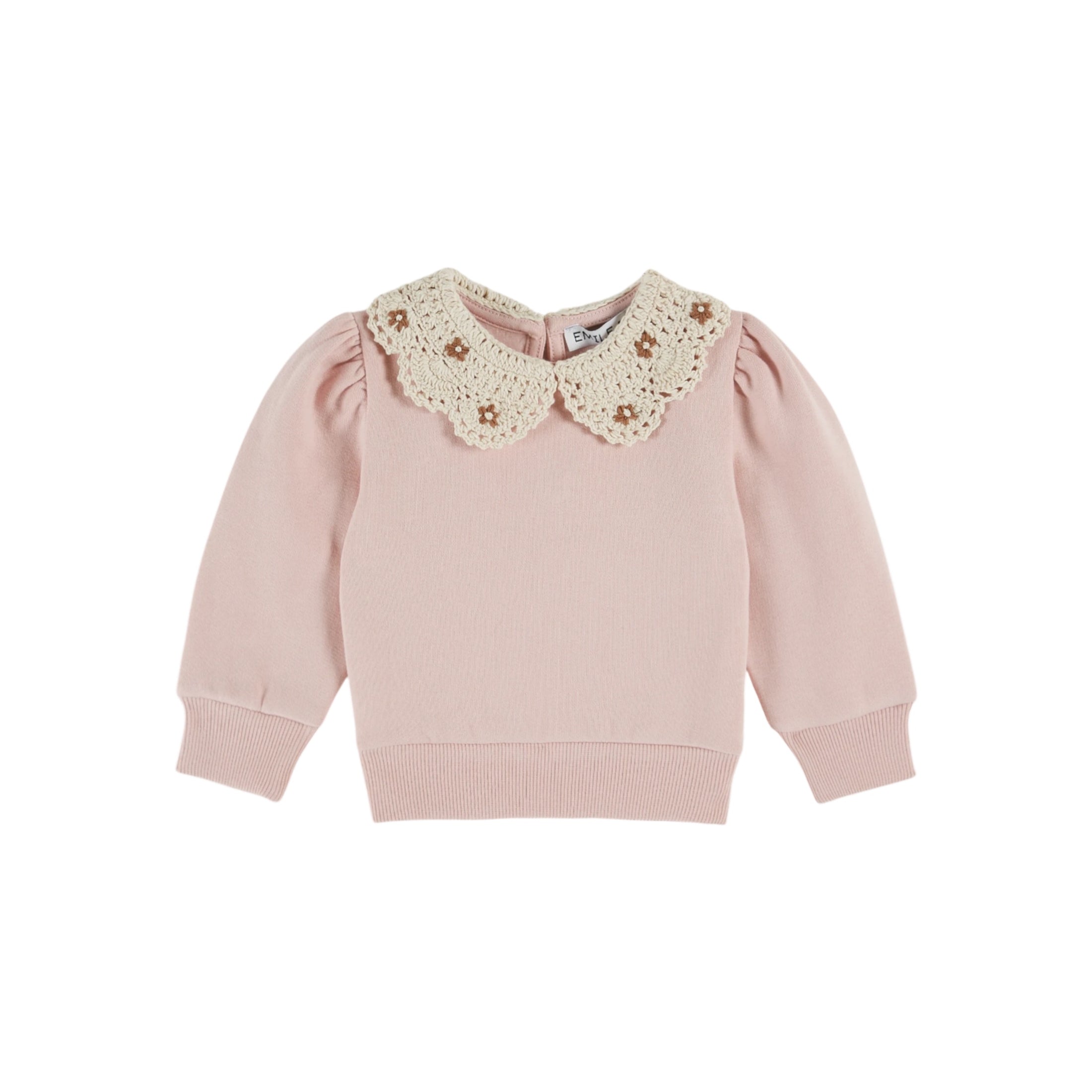 ORGANIC COTTON CROCHET-NECK SWEATSHIRT