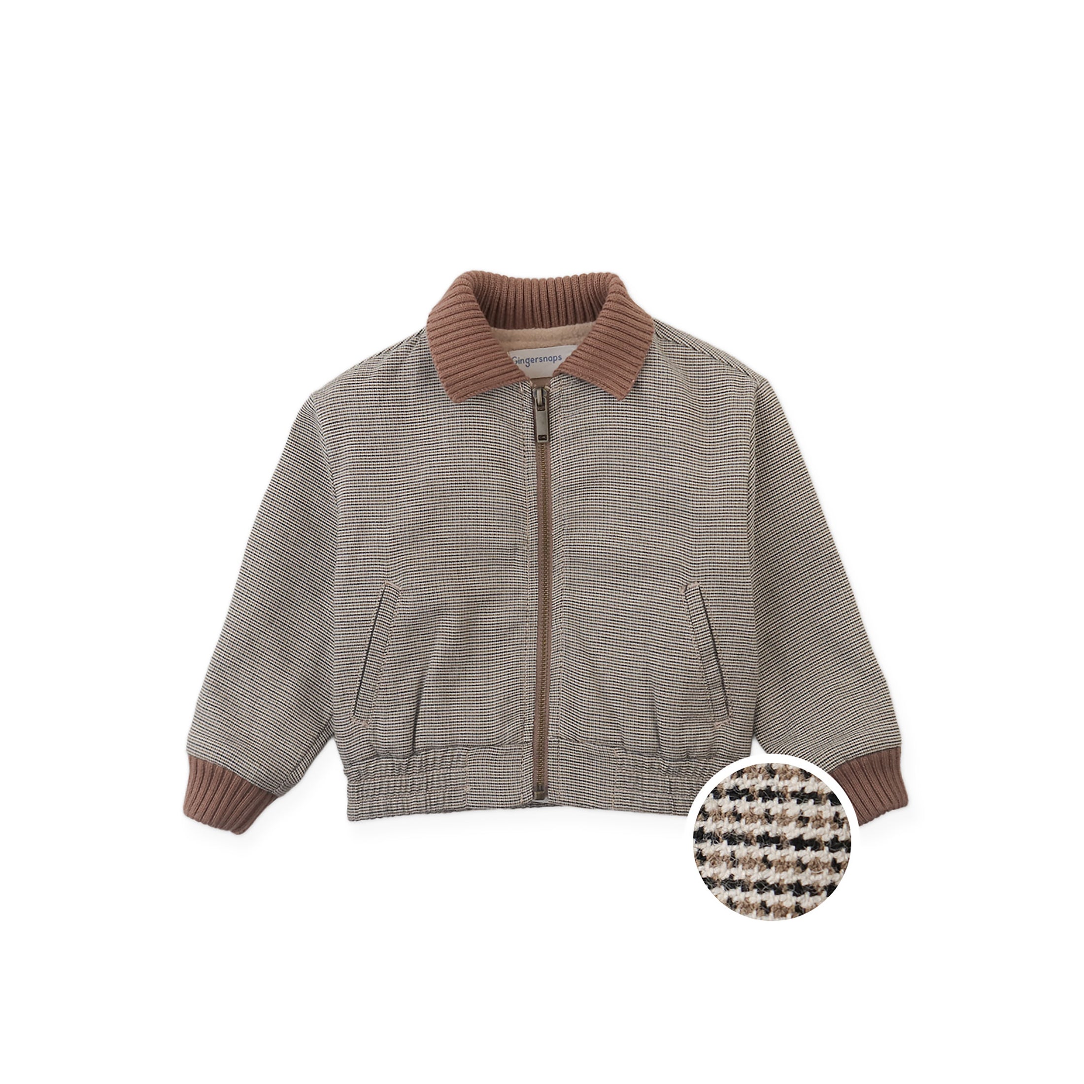 Gingersnaps Leonardo Micro- Houndstooth Harrington Jacket