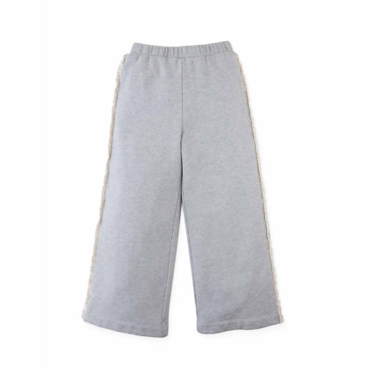 Gingersnaps Elena Wide-Leg Terry Pants with Side Lace Trimmings