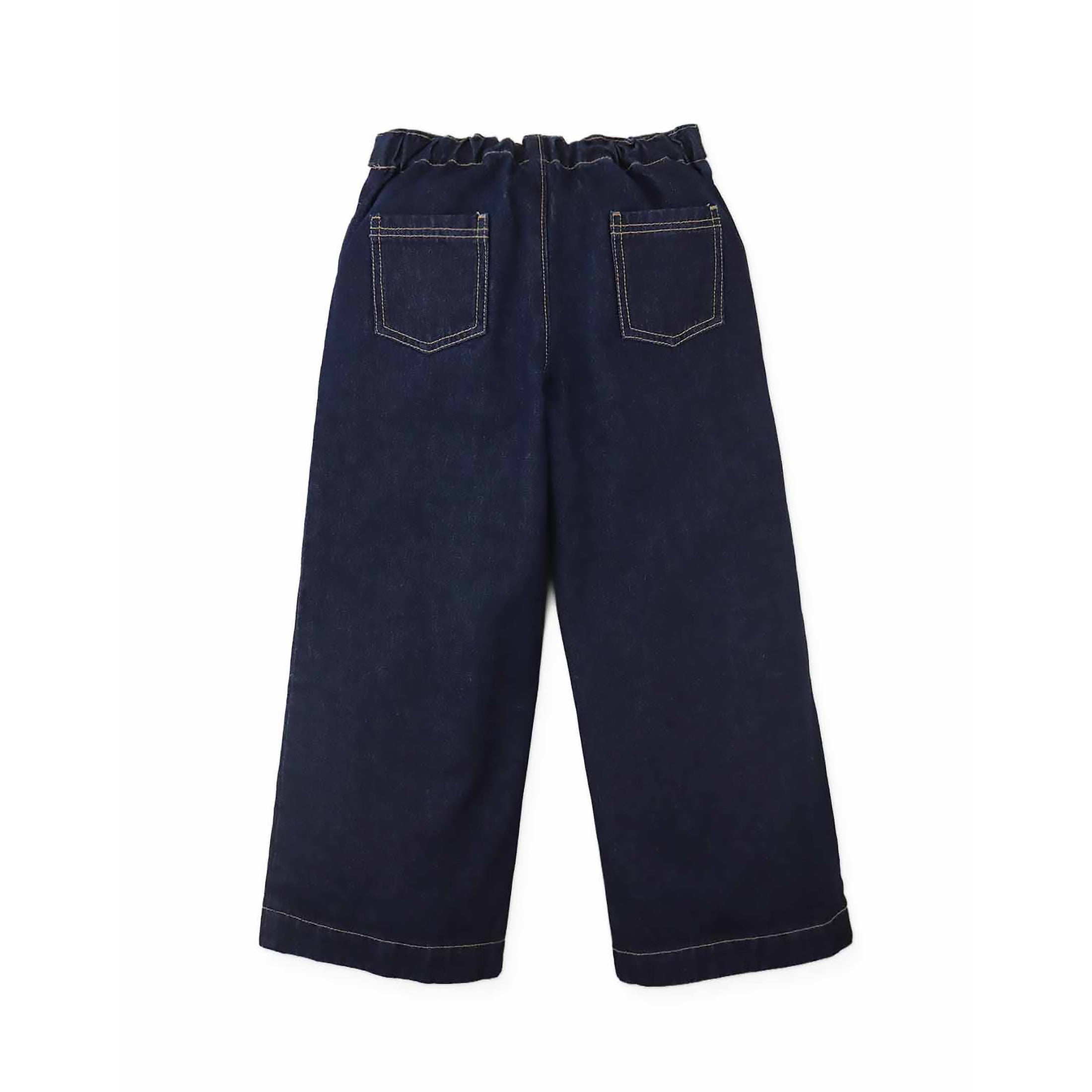Gingersnaps Christina Pull-On Wide-Leg Denim Jeans with Side Tabs and Pockets