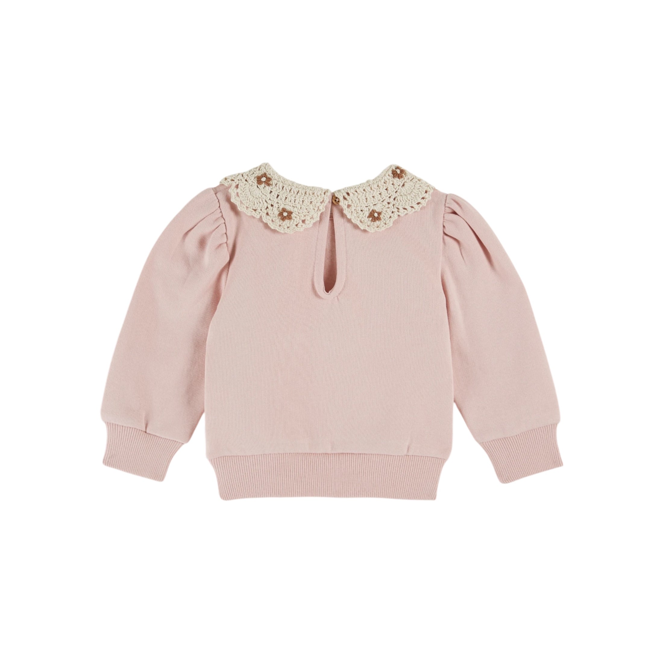 ORGANIC COTTON CROCHET-NECK SWEATSHIRT