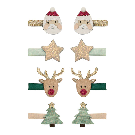 Santa & rudolph mini clips