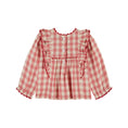 Gallery viewerに画像を読み込む, PINK GINGHAM RUFFLED BLOUSE
