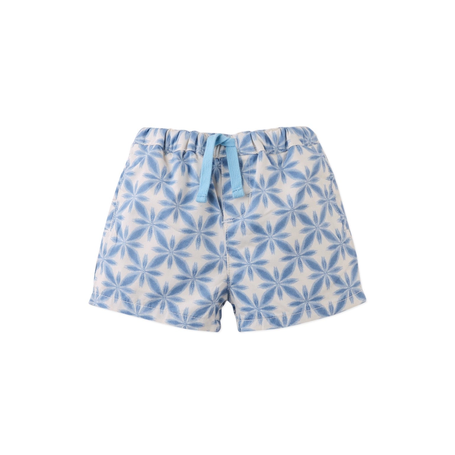 Baby Pablo Fine Twill Drawstring Shorts With Batik Tiles