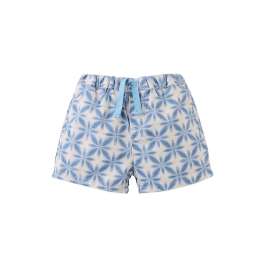 Baby Pablo Fine Twill Drawstring Shorts With Batik Tiles