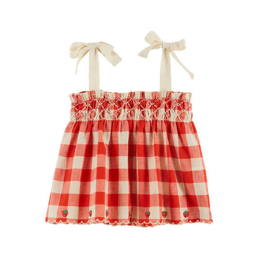 STRAWBERRIES EMBROIDERED TANK TOP