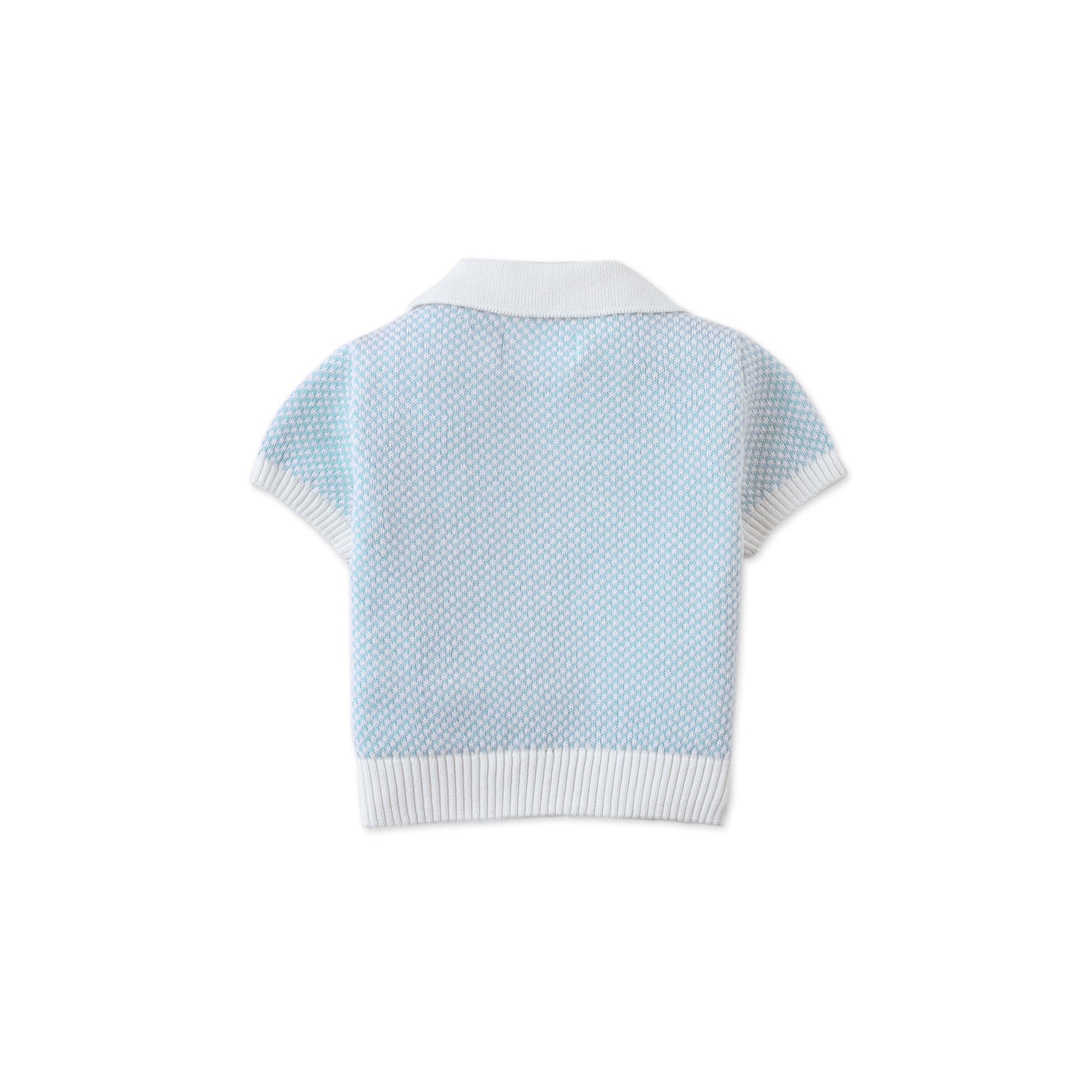 Baby Lucius Popcorn Polo with Ribbed Cuffs & Hem