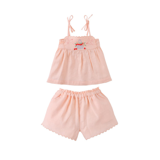 Baby Hinata Embroidered Empire Tunic Blouse & Shorts Set