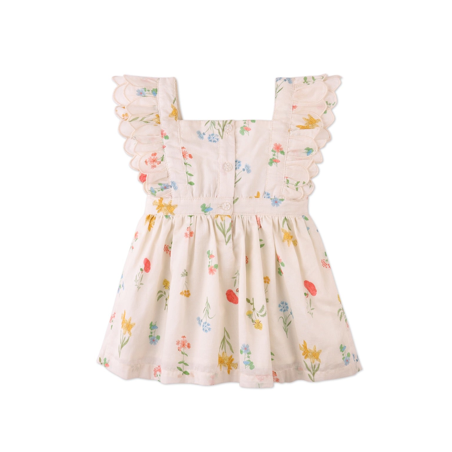 Gingersnaps Baby Chisa Dress with Embroidered Petal Ruffle Sleeves