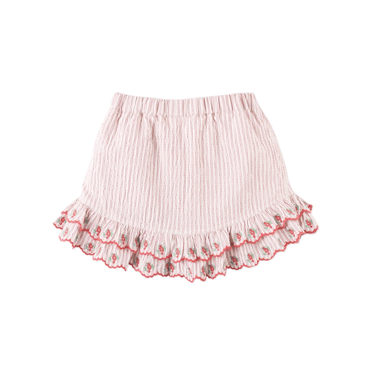 Gingersnaps Remi Ruffled Hem Skorts with Botanical Embroidery