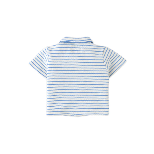 Baby Ben Striped Jersey Resort Polo With Banana & Toucan Embroidery