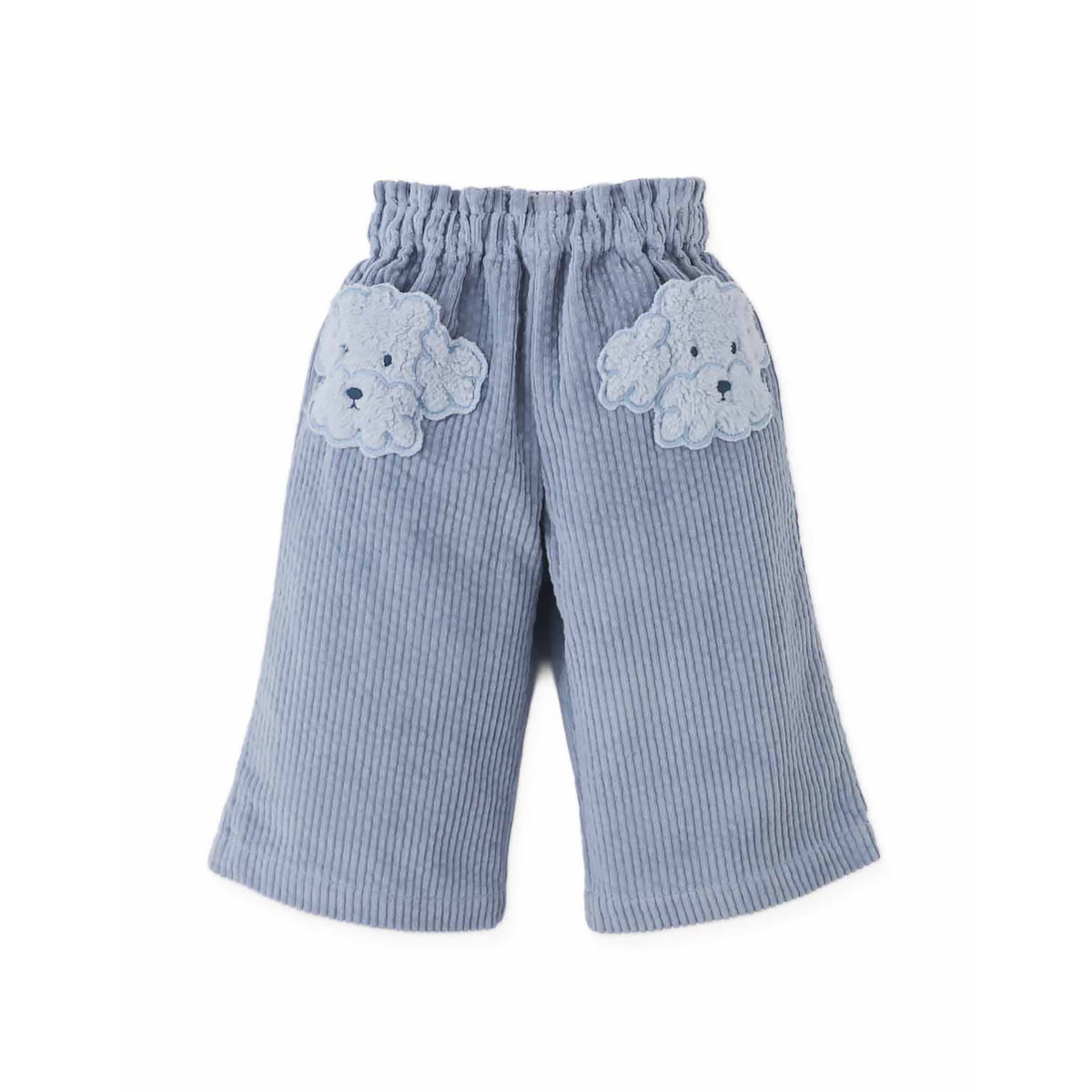 Gingersnaps Georgina Wide-Leg Corduroy Pants with Embroidered Poodle Head– Shaped Pockets