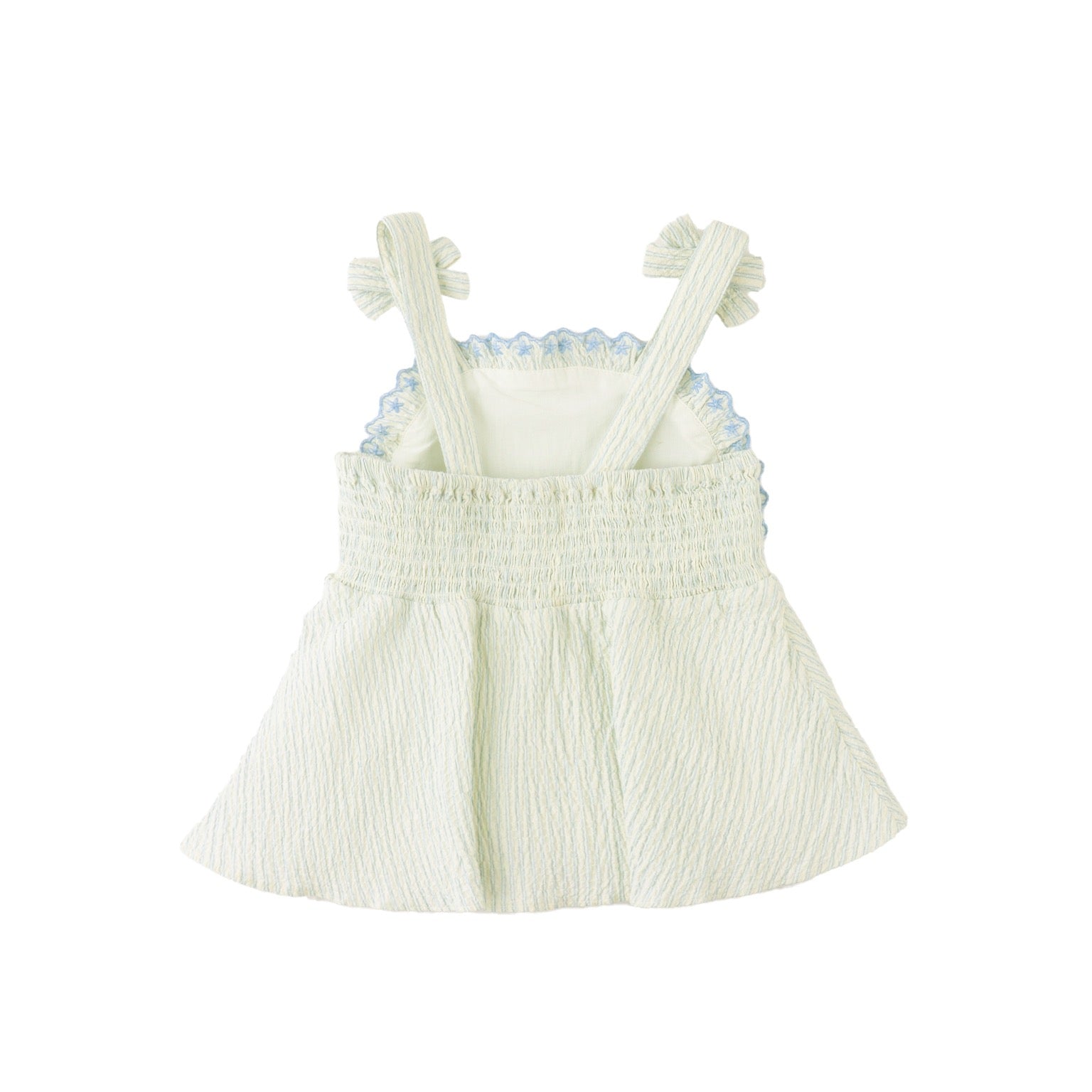 Gingersnaps Isabel Ruffled Striped Apron Top with Tie Straps & Ruffled Shorts