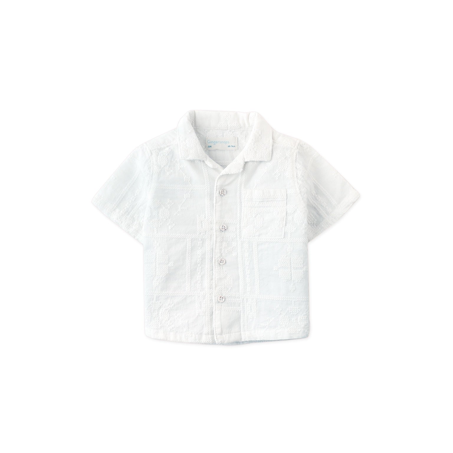 Baby Timothy Embroidered Camp Collar Shirt