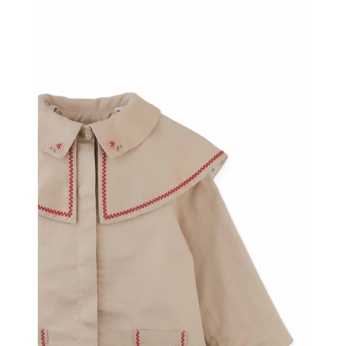 Gingersnaps Sybil Jacket with Cross-Stitch Embroidery on Double Collar and Pockets