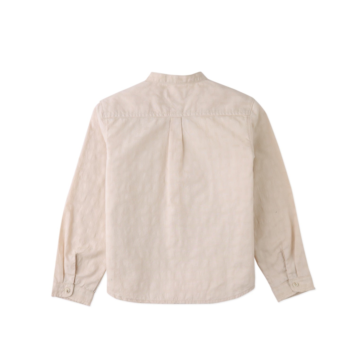 Dot Textured Pattern Extended Collar Band Shirt