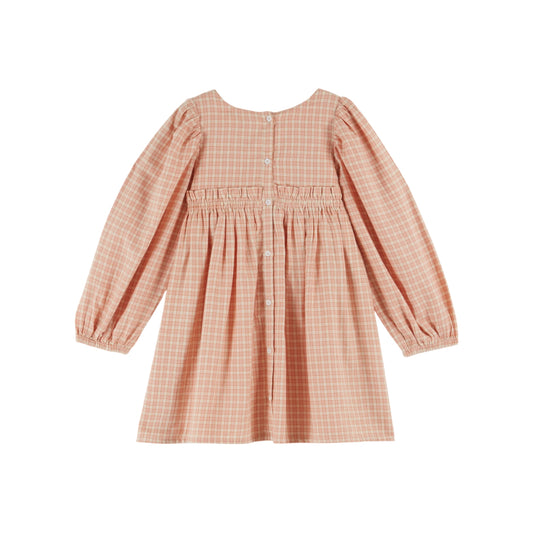 PINK CHECK SMOCKED DRESS