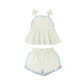 Gallery viewerに画像を読み込む, Gingersnaps Isabel Ruffled Striped Apron Top with Tie Straps & Ruffled Shorts
