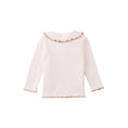 Gallery viewerに画像を読み込む, Gingersnaps Geraldine Ribbed Tee with Collar and Embroidered Love Applique
