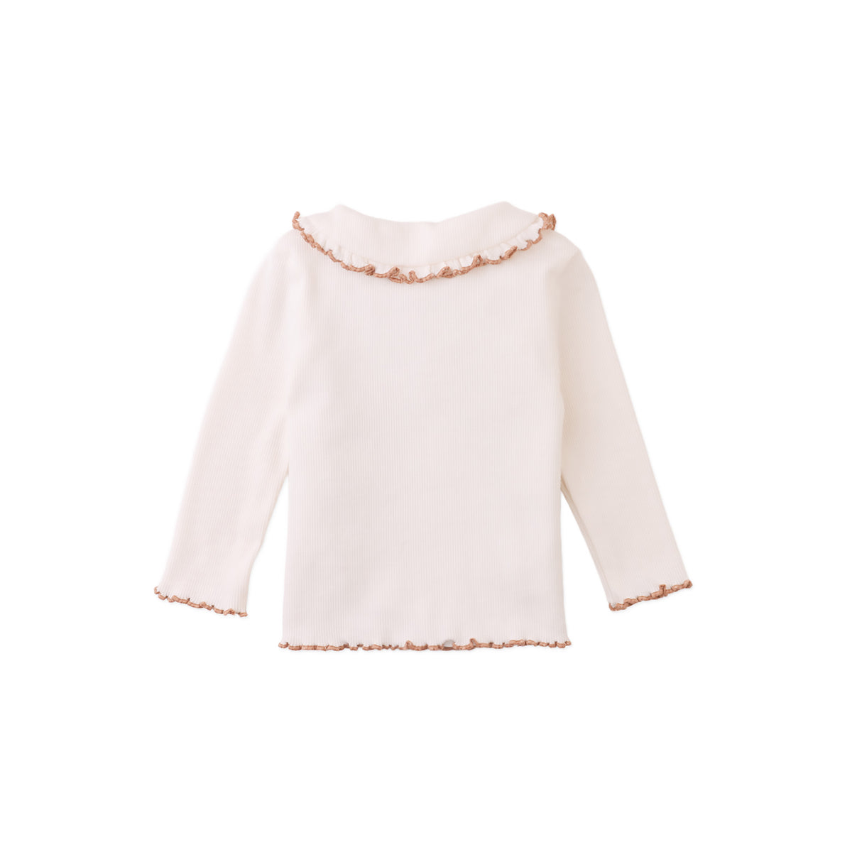 Gingersnaps Geraldine Ribbed Tee with Collar and Embroidered Love Applique