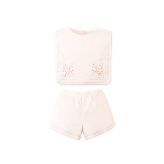 Baby Sharpay Embroidered Blouse & Shorts Set