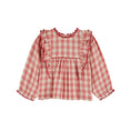 Gallery viewerに画像を読み込む, PINK GINGHAM RUFFLED BLOUSE
