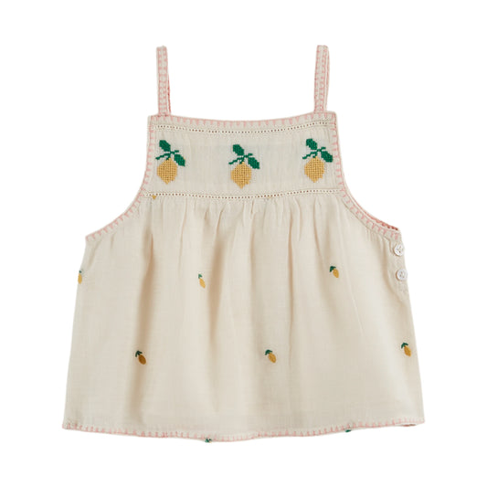 LEMON EMBROIDERED TANK TOP