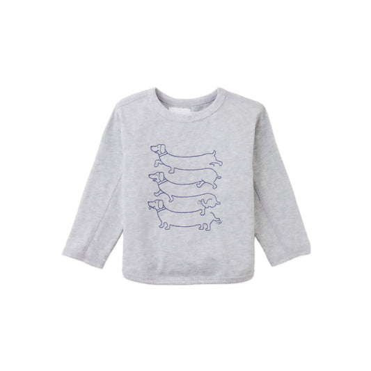 Gingersnaps Gianni Barrel Tee with Dachshund Outline Embroidery