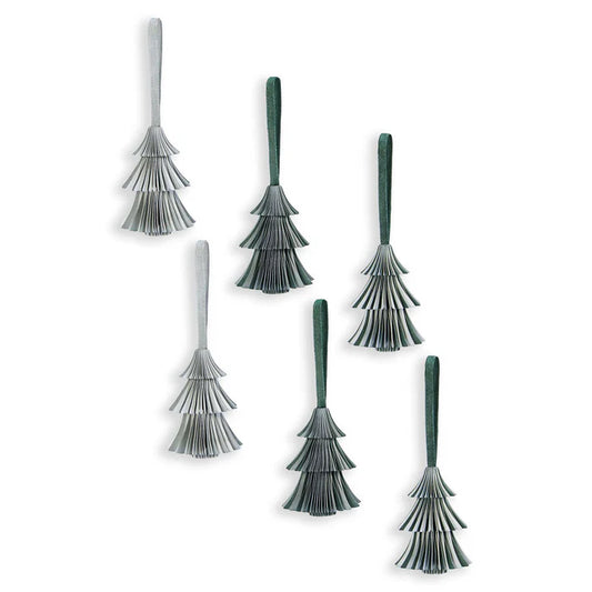 Paper Christmas Tree Decorations, Set of 6