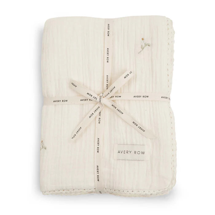 Embroidered Muslin Blanket
