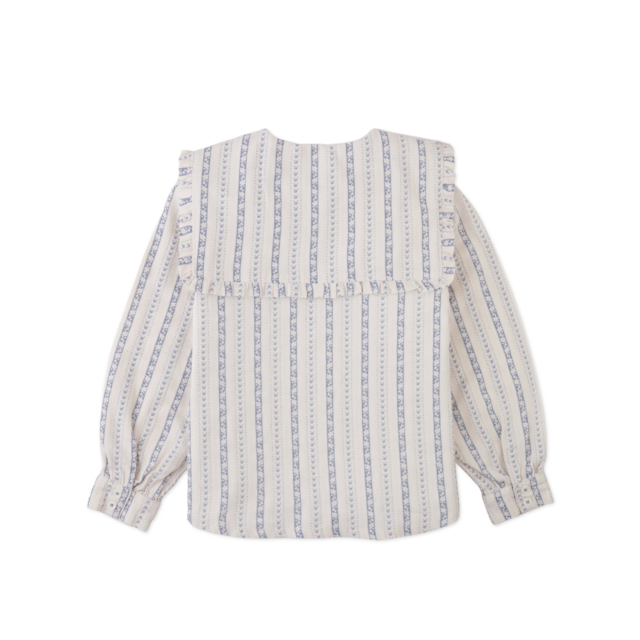Gingersnaps Esmeralda Blouse with Embroidered and Ruffled Bib Collar