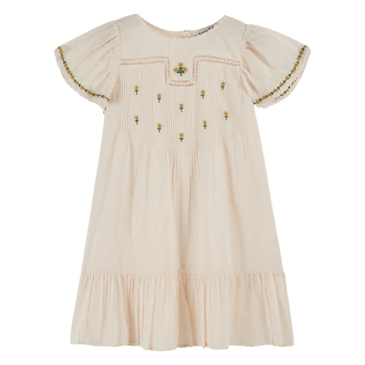 EMBROIDERED AND SCALLOPED DRESS