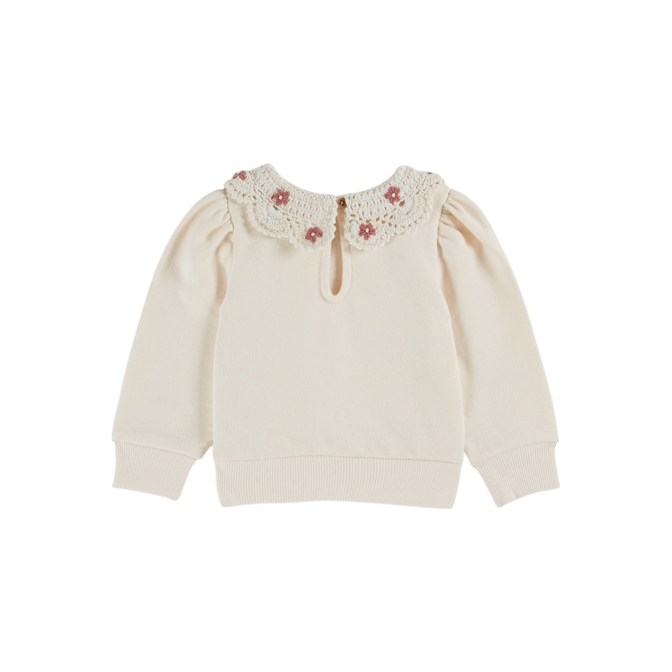 ORGANIC COTTON CROCHET-NECK SWEATSHIRT
