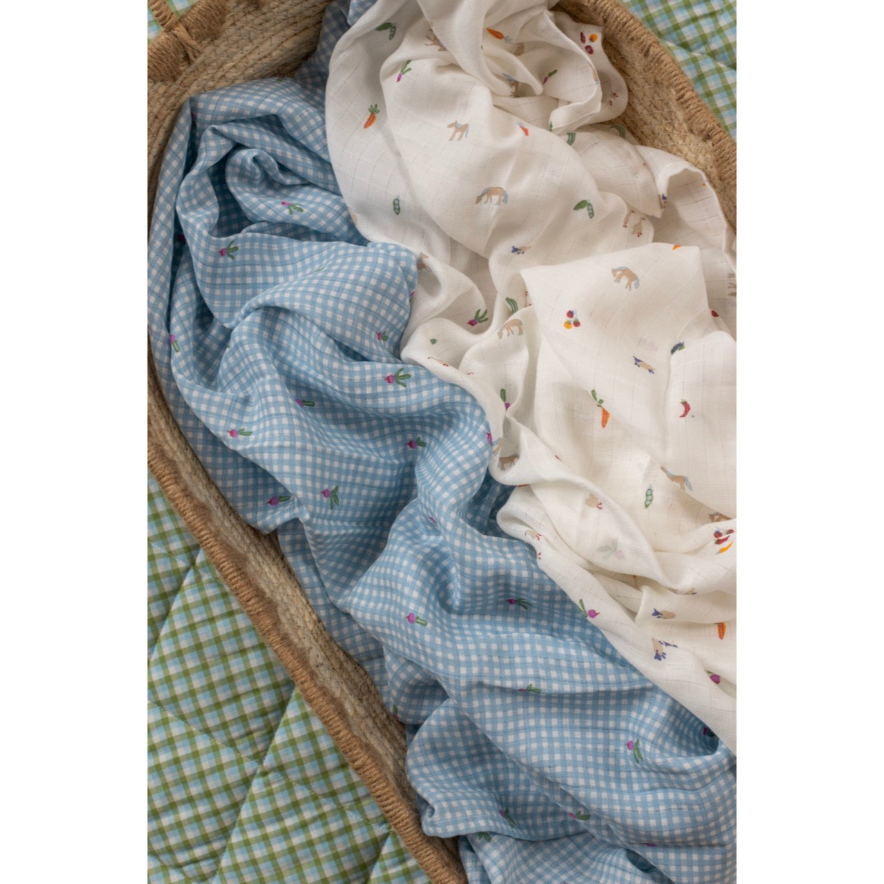 Organic Baby Muslin Swaddles 2pcs set