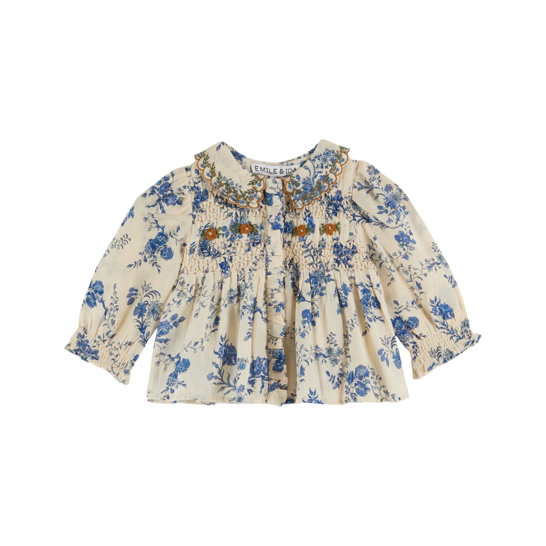 SMOCKED BLOUSE ORCHID BLUE