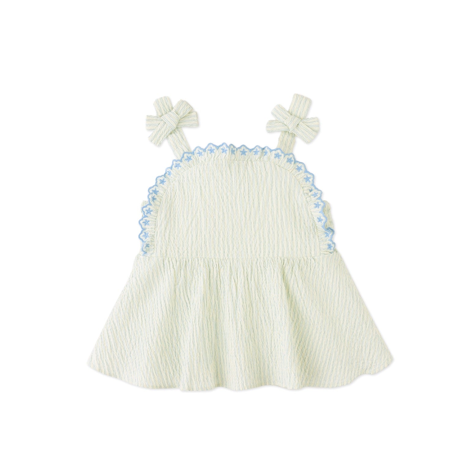Gingersnaps Isabel Ruffled Striped Apron Top with Tie Straps & Ruffled Shorts