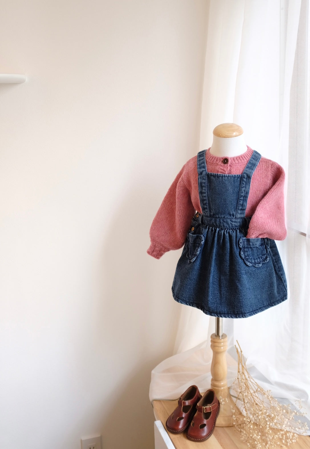COTTON DENIM APRON DRESS