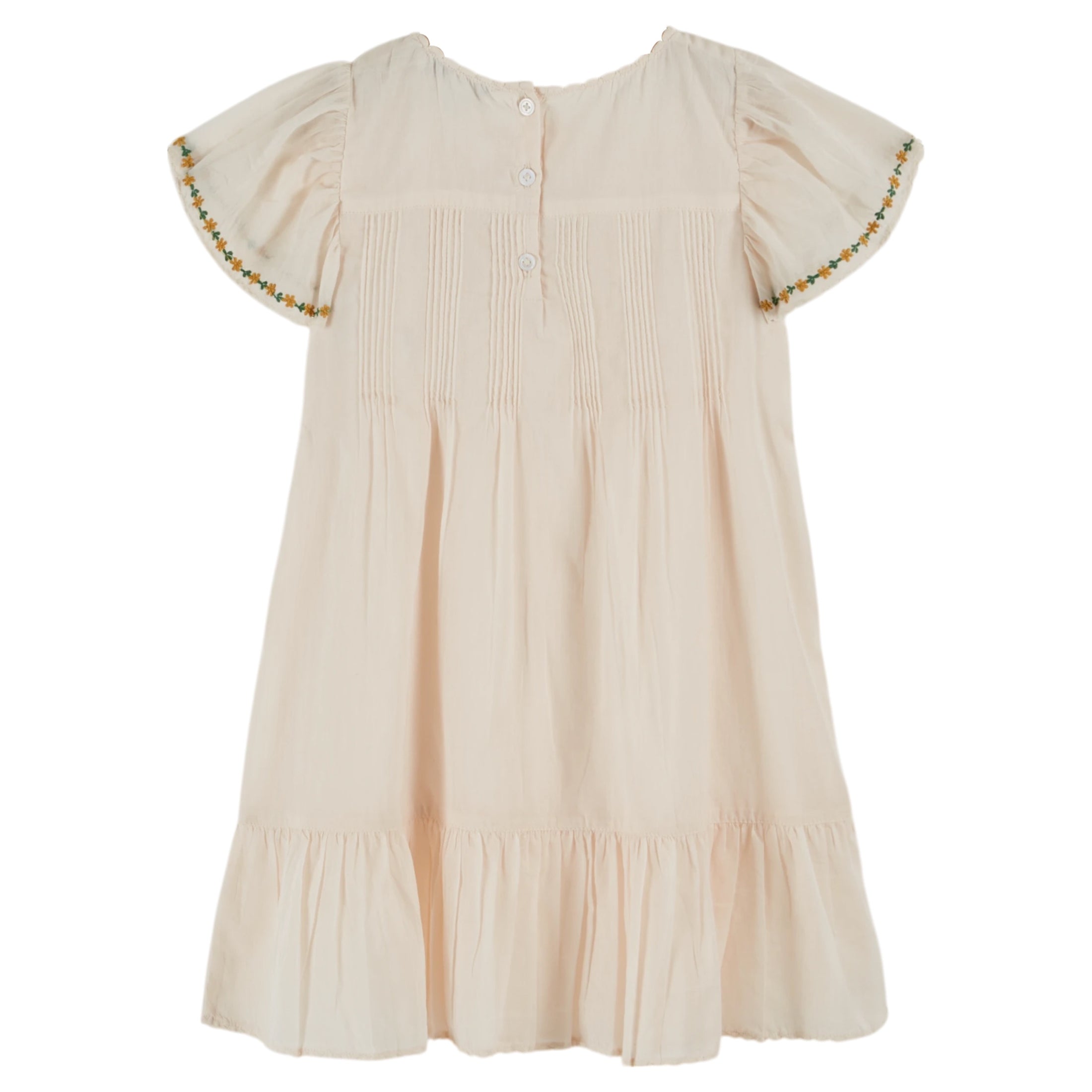 EMBROIDERED AND SCALLOPED DRESS