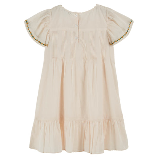 EMBROIDERED AND SCALLOPED DRESS