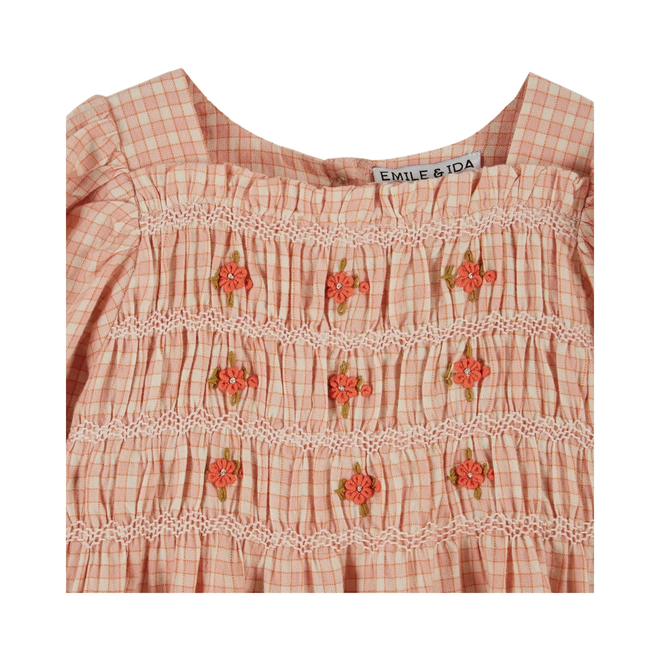 PINK CHECK SMOCKED DRESS
