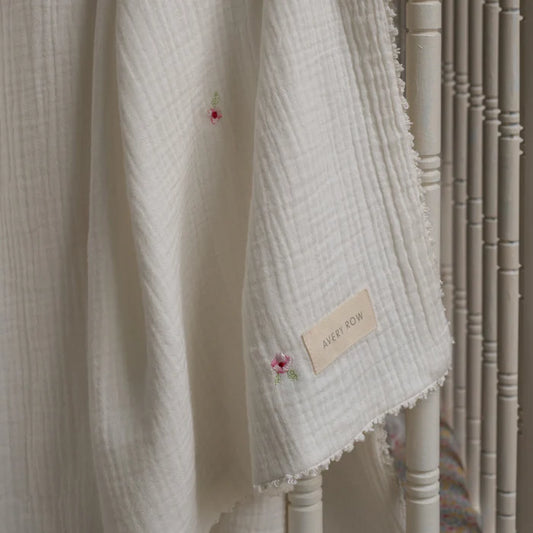 Embroidered Muslin Blanket