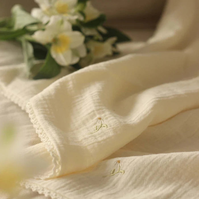 Embroidered Muslin Blanket