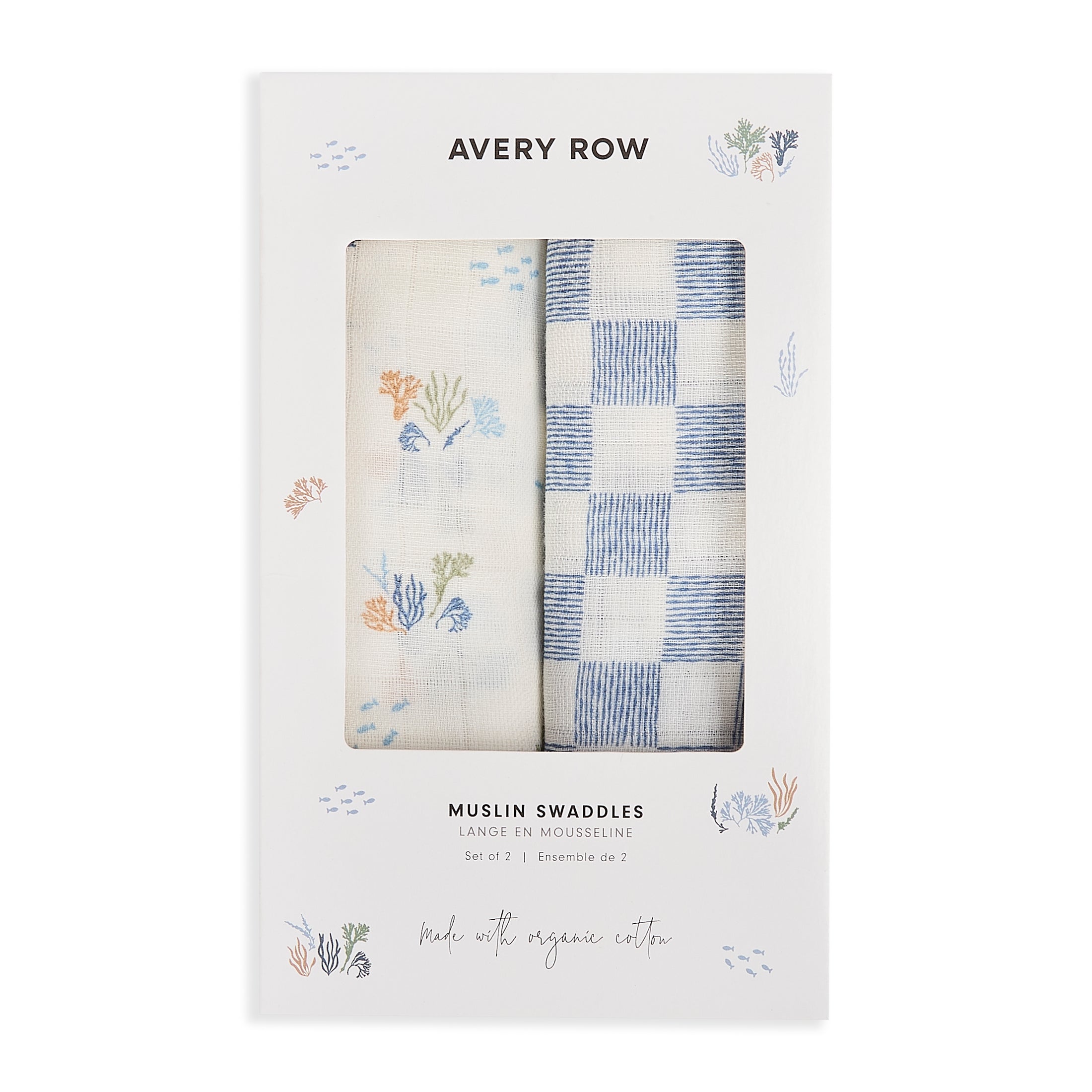 Organic Baby Muslin Swaddles 2pcs set