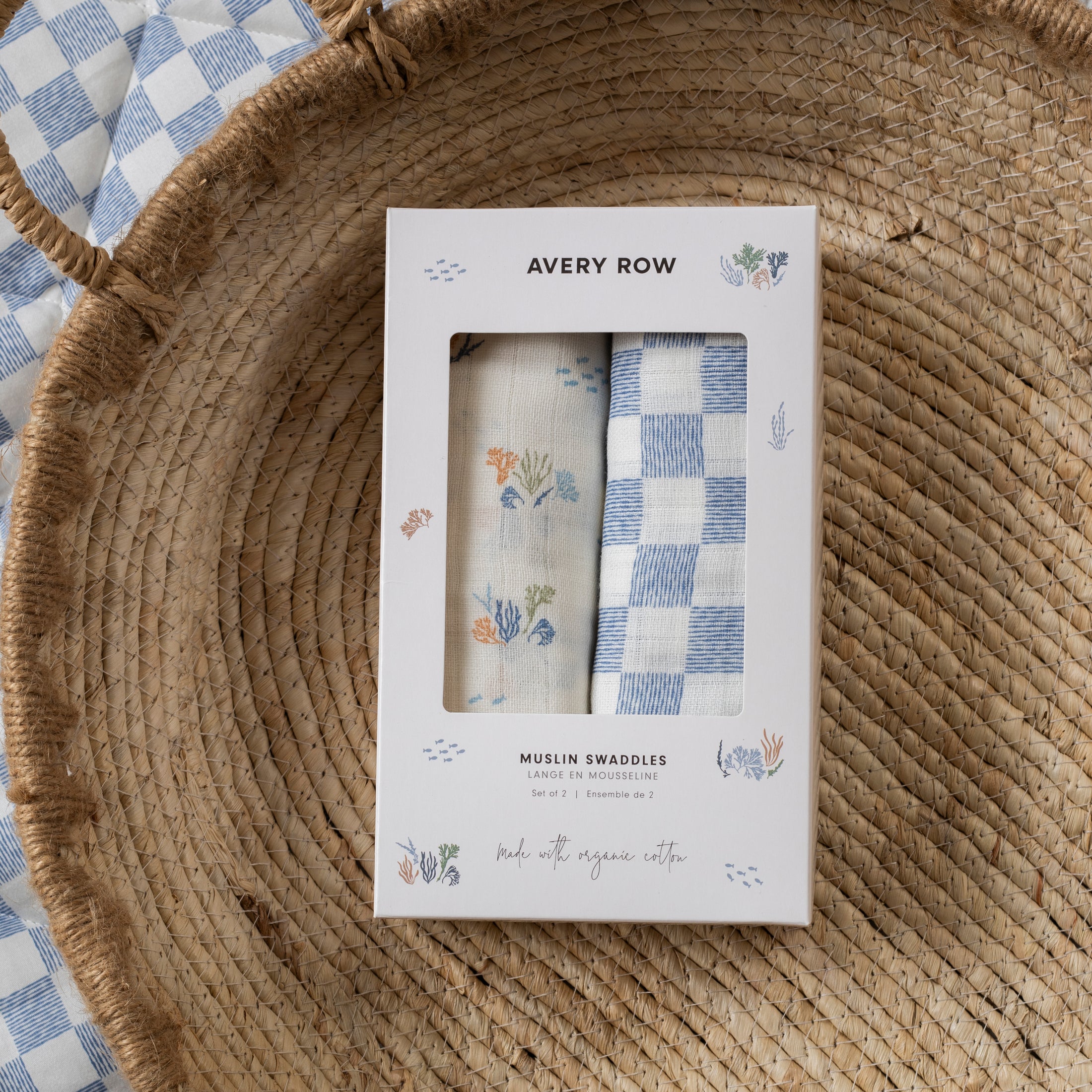 Organic Baby Muslin Swaddles 2pcs set