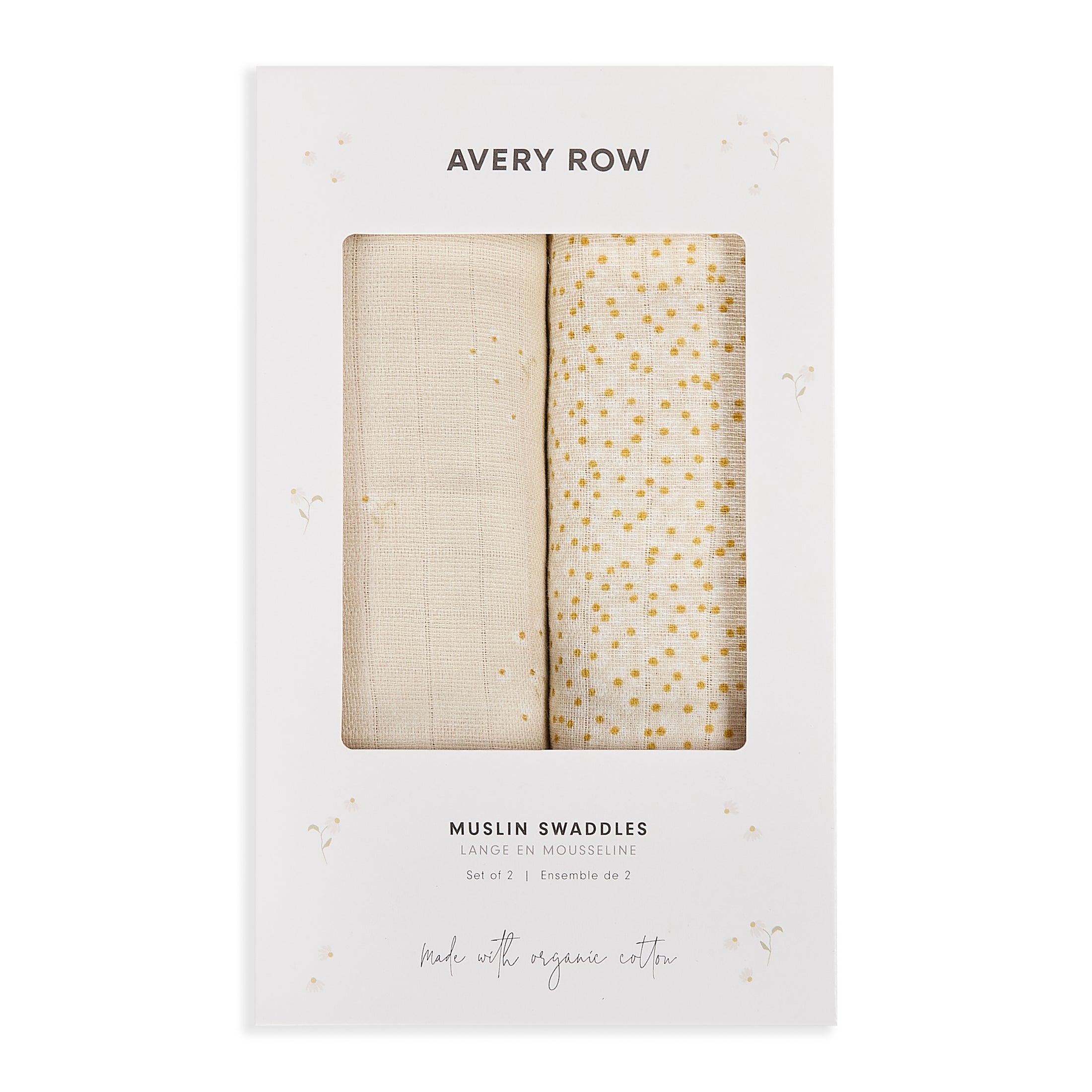 Organic Baby Muslin Swaddles 2pcs set